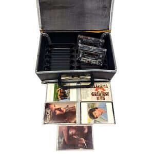 Vintage Cassette Tape Carrying Case Storage Lot Full of Tapes Holds 12 Cassettes